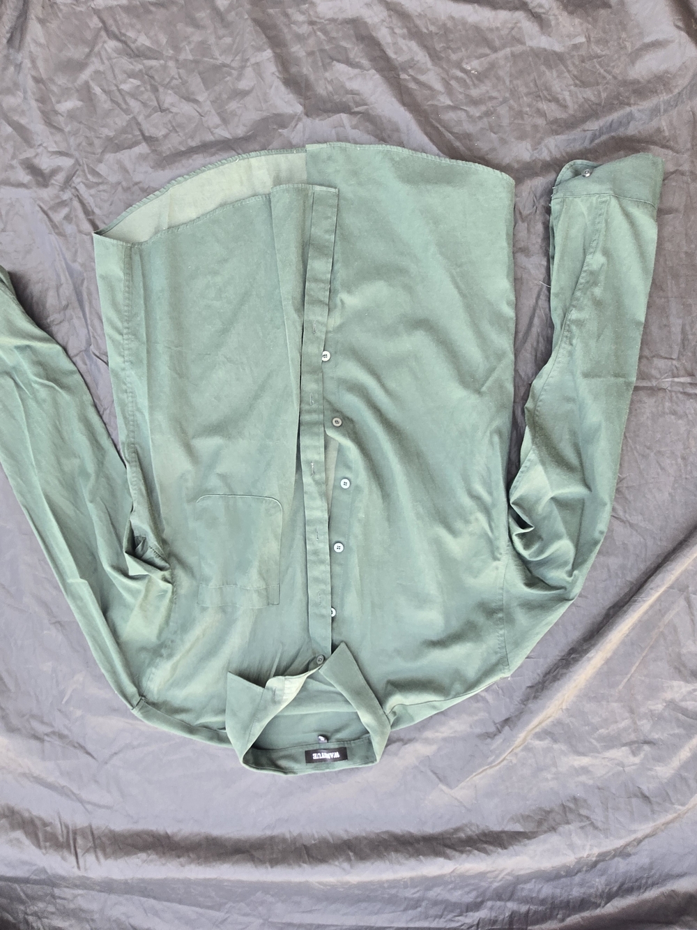 Men's Green Button-Up Shirt - Classic Long Sleeve